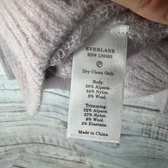 Everlane Women’s Alpaca Wool Blend Crewneck Sweater XS Gray Textured Knit - Picture 3 of 4